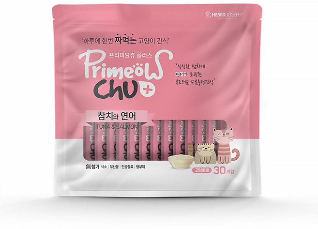 프리미요 츄 고양이 파우치간식, 1개, 300g, 참치&연어