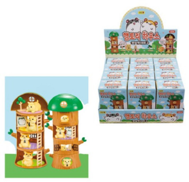 브라더유통 4종류의 햄토리 하우스 랜덤팩 버전 2탄 1박스 12개, 랜덤