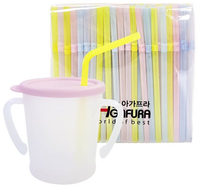 아가프라 뉴매직빨대컵+매직빨대 200P, 뉴매직빨대컵(핑크)+빨대200p, 1개