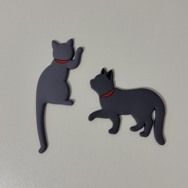 고양이 현관문 냉장고 마그네틱 자석 후크, 1개, 그레이 2종
