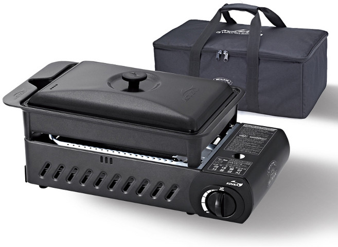 코베아 3WAY 올인원 올블랙 구이바다 M 베이직 휴대용 캠핑 가스 버너+캐리백, 1개