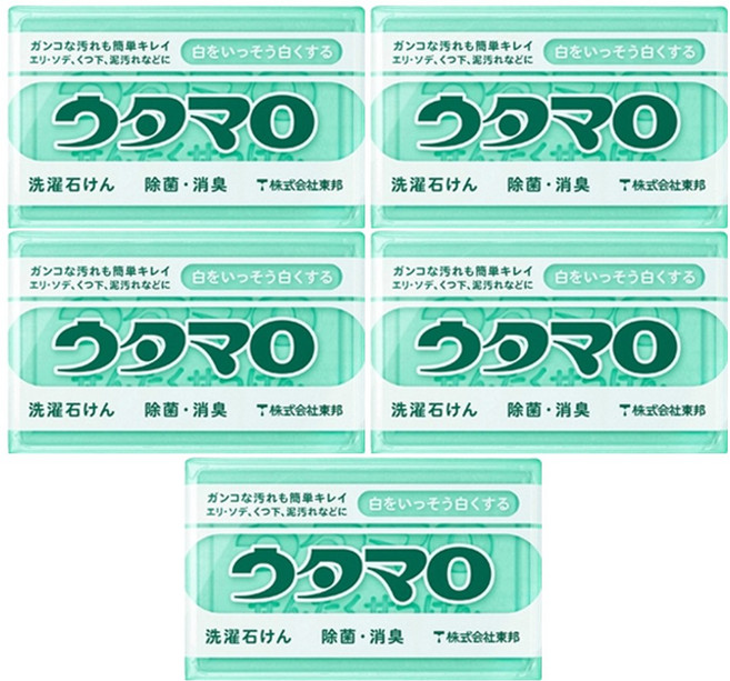 우타마루 찌든때 제거 세탁 비누, 133g, 5개