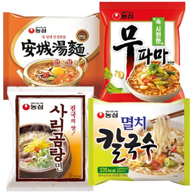안성탕면 5입 + 사리곰탕면 5입 + 멸치칼국수 5입 + 무파마탕면 4입