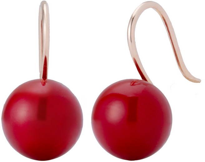 산호 10mm 진주 실버 은 링 귀걸이 (SE336)