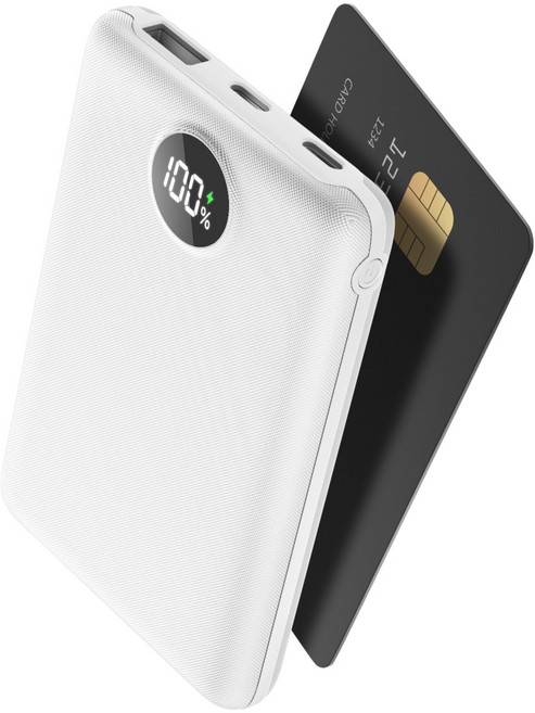 UOOFON 고속충전 미니 보조배터리 10000mAh PD 22.5W QC3.0 LED 잔량표시 포켓 휴대용+20W C타입 케이블, 화이트-N2, N2