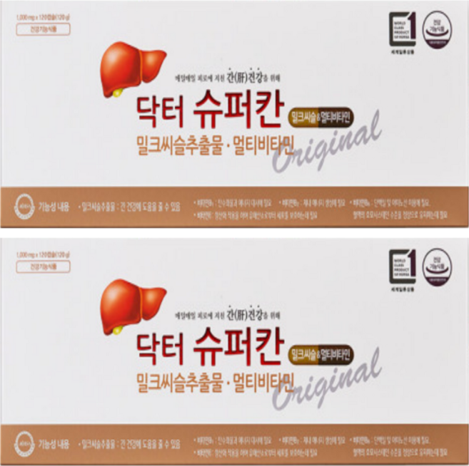 닥터슈퍼칸 간영양제 밀크시슬 밀크씨슬 실리마린, 120정, 2개