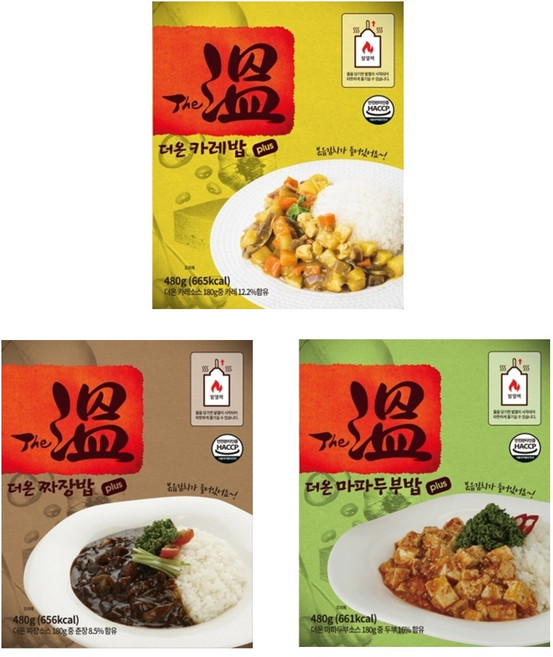 군납업체가 만든 원터치 발열전투식량 더온발열도시락 3종세트(카레덮밥+짜장덮밥+마파두부), 1.44kg, 1세트