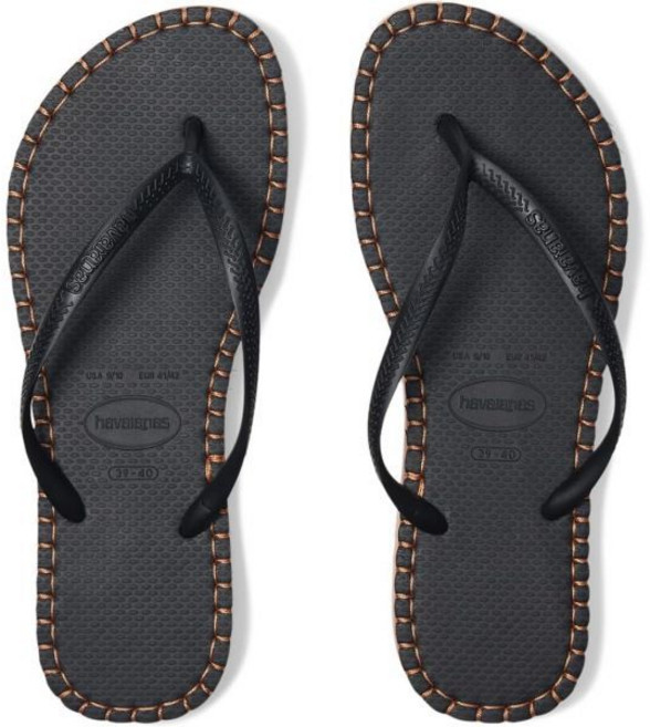 하바이아나스 여성용 슬림 플랫폼 루프 샌들 플립플랍, 9-10, Black