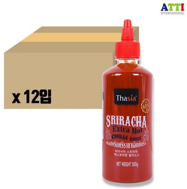 타이시아 스리라차 핫 칠리소스, 500g, 12개