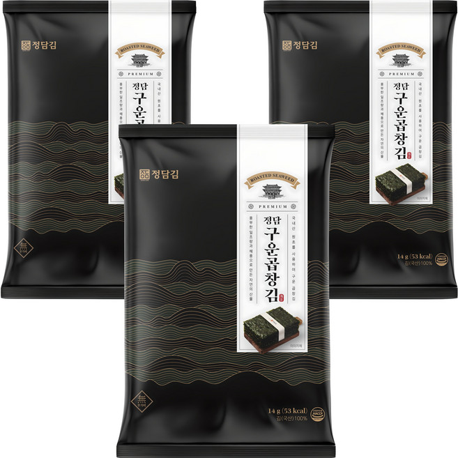 정담김 정담 구운 곱창김 5p, 14g, 3개