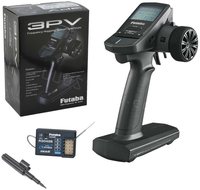 RC 자동차 용 3CH 수신기가있는 Futaba 3PV 3CH 라디오, 1개
