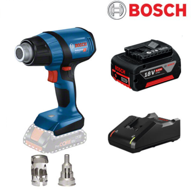 보쉬 무선 충전 핸드 소형 열풍기 히트건 히팅건 GHG18V-50 5.0Ah 1개 세트, 1세트