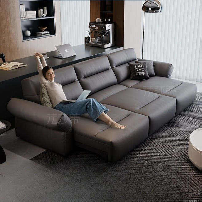 전동소파 길이조절 리클라이너 쇼파 확장형 리클라이닝 고급 침대 겸용, D. 2.85m 3인 전동 쇼파