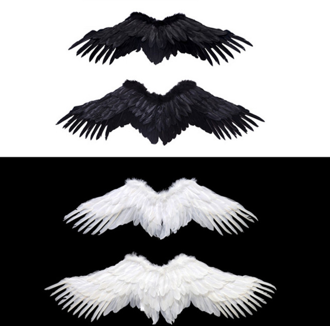 악마 천사 날개 할로윈 아이템 잭오랜턴 특수 분장 파티용품 마니또 펼친 소형 중형 대형, 2-1. 펼친 천사 날개 / 중형