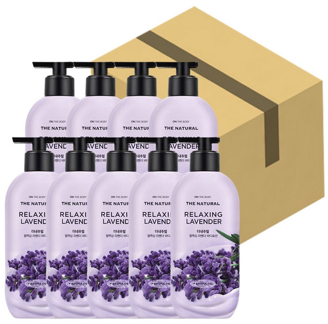 온더바디 더내추럴 바디로션 코코넛/라벤더 400MLX9개입(1박스) 촉촉한 끈적임없는, 400ml, 9개