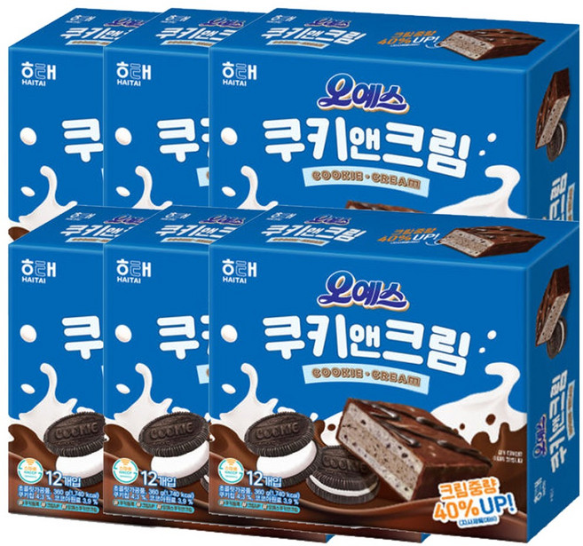 쿠키앤크림 사무실간식 오예스 360g 6개 초코파이.콜드브루 초코