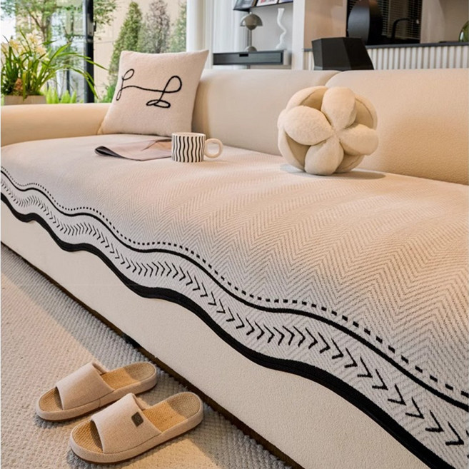 Bofung 사계절 소파패드 미끄럼 방지 이형변물결무늬 빈티지 모던