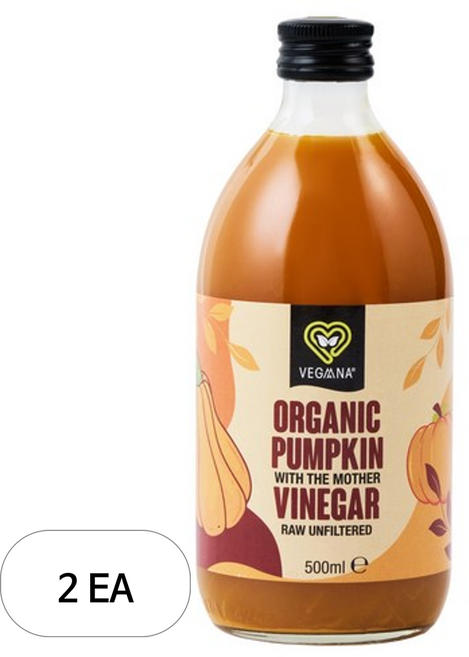 베가나 유기농 호박 식초 500ml 펌킨 비니거 천연 자연발효, 유기농 석류식초, 2개