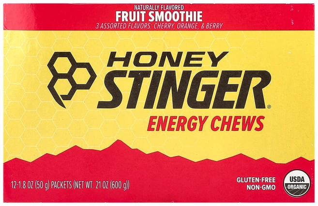 Honey Stinger Energy Chews Fruit Smoothie 12 Packets 1.8 oz 50 g Each, Honey Stinger, Energy Chews, F - 쿠팡