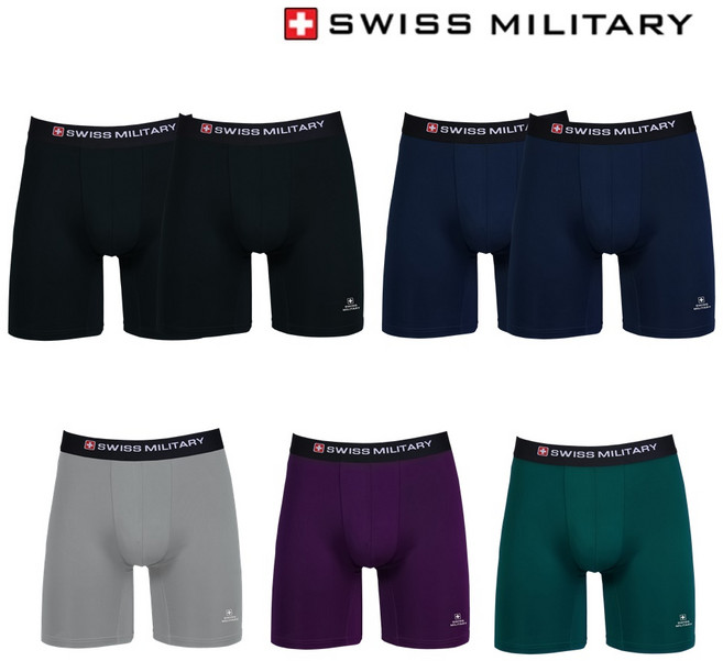 스위스밀리터리 남자팬티 메쉬패널 스포츠 롱 드로즈 7장 속옷세트