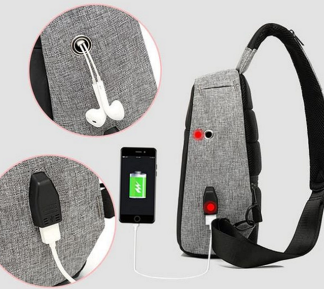usb 보조 가방 경량 스트릿 슬링백 남성 크로스 백 여행용 패션 캠핑 아웃도어 데일리 스포츠 메신저 심플