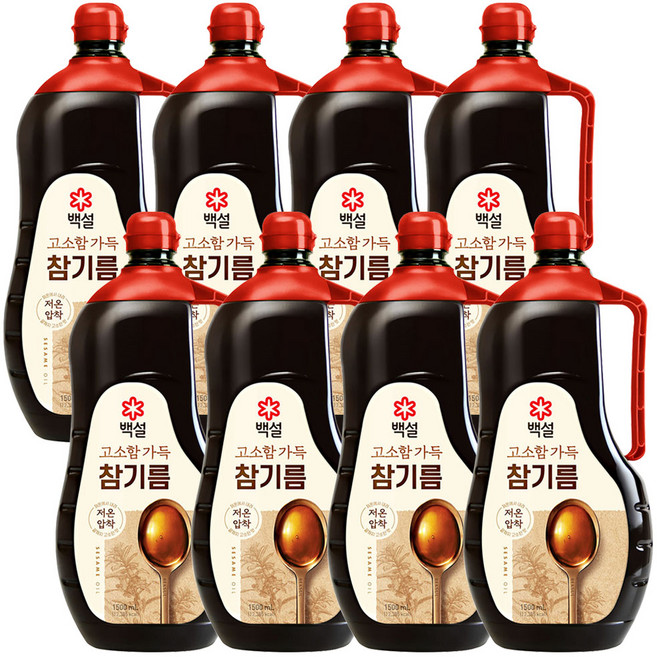 백설 고소함가득참기름, 8개, 1.5L