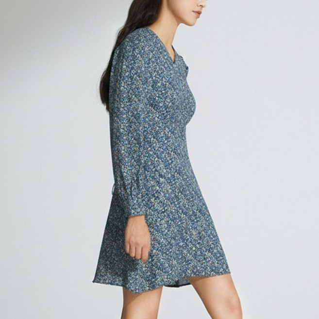 미쏘 플라워 셔링디테일 미니원피스 (MIWOWC901C-T)