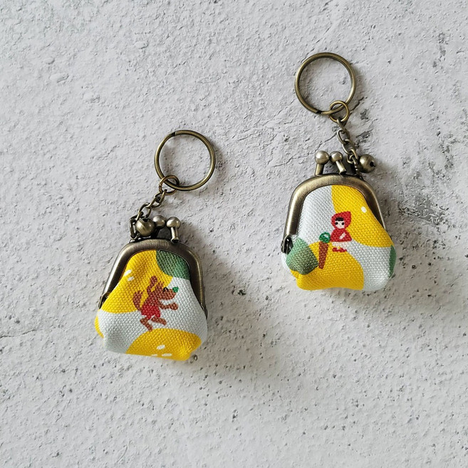 BoingBoing 迷你口金零錢包，台灣製作，防潑水印花布