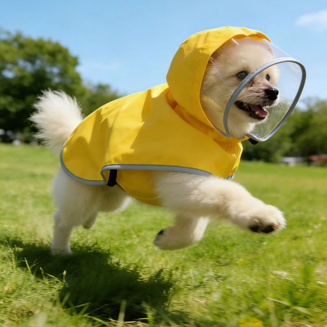 寵物全身雨衣 適用於中小型犬 柴犬 柯基 春夏季防雨水寵物服飾, 1個, 黃色3XL-【建議20-28斤  量背長再選尺碼更合適】
