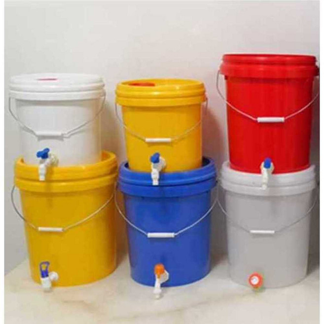 밸브 양동이 수도꼭지 물통 말통 기름통 캠핑 원예, 20L 블랙 버킷, 1개