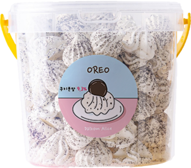 (대용량)완전 맛있는 디저트 맛집 수제 대용량 오레오머랭 답례품 어린이집 진한 쿠키앤크림 맛, 1개, 1.5L