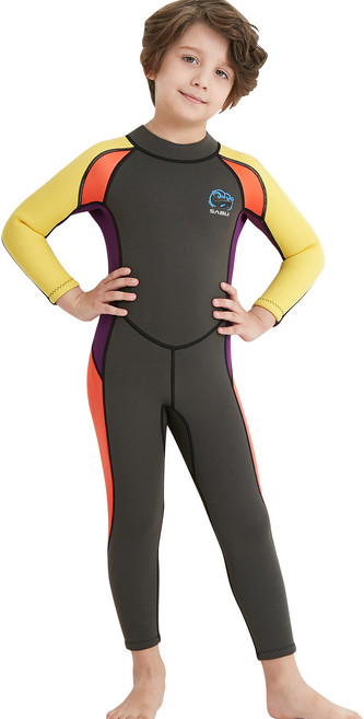SABU 어린이 웻슈트 네오플렌 물놀이 잠수복, 그레이[남아용]