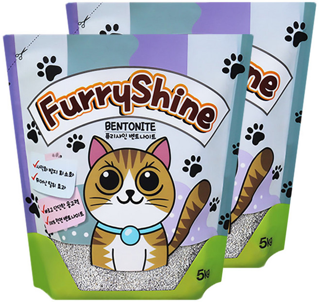 퓨리샤인 벤토나이트 와이오밍 고양이모래 5kg X 2개, 무향