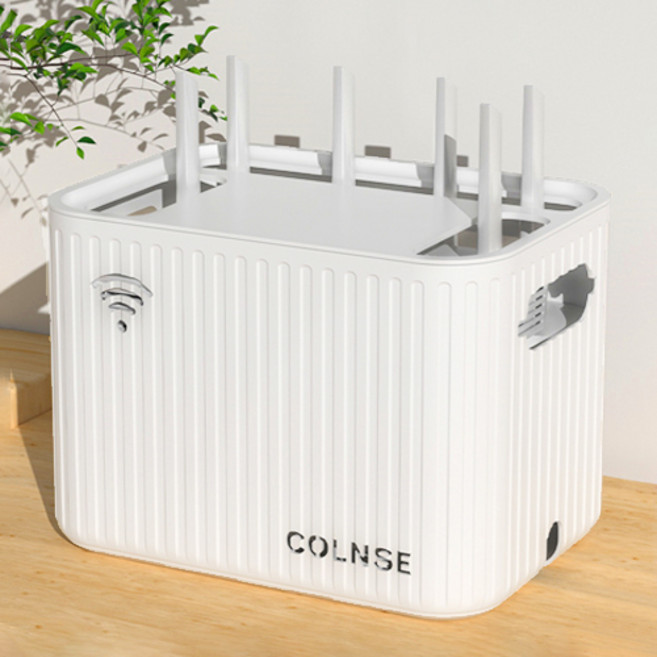 앞날창창 인테리어 와이파이 공유기 정리함 28 x 20 x 19 cm, 1개, 그레이