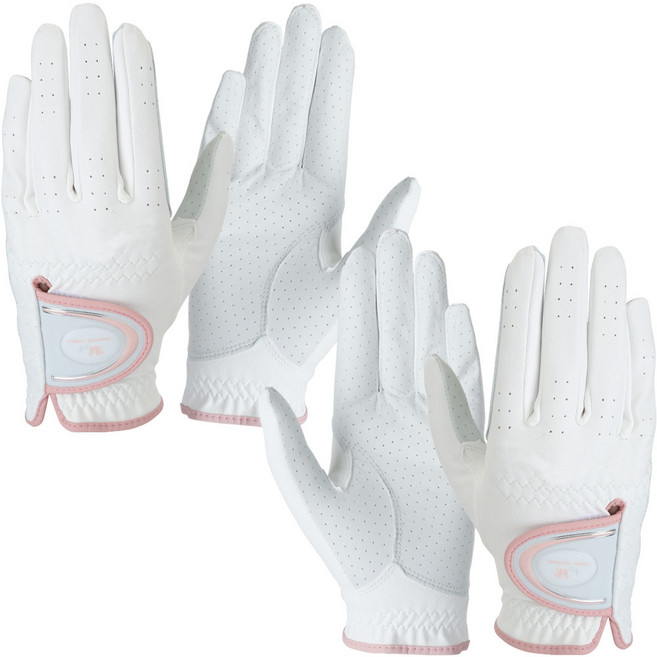 에어홀 반양피 combination 골프장갑 여성용 (양손2켤레), 1세트, (양손2켤레)세트