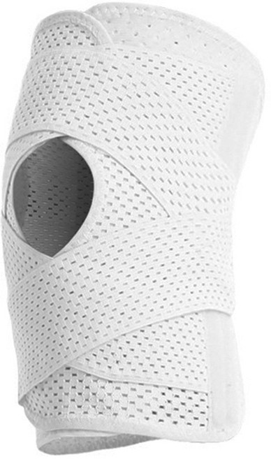 스포츠 무릎아대 4중 스프링 지지 무릎보호대 압박 스트랩, 01 화이트, 1개