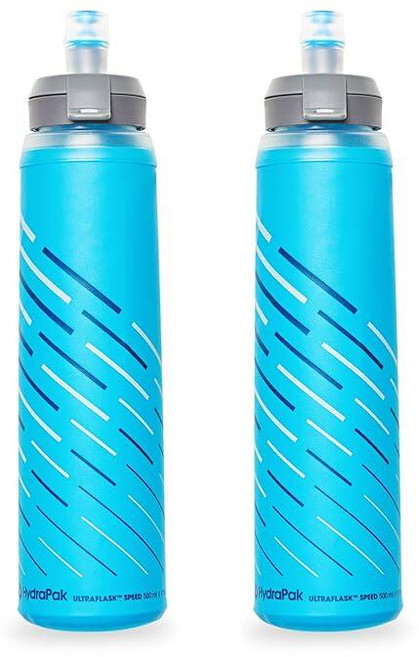 HydraPak UltraFlask 스피드 500ml - 접이식 소프트 플라스크 물병 하이드레이션 조끼 및 러닝 팩용 쉽게 열 수 있는 캡 포함 / 17온스 182922, 500ml Speed - 2 Pack - Without