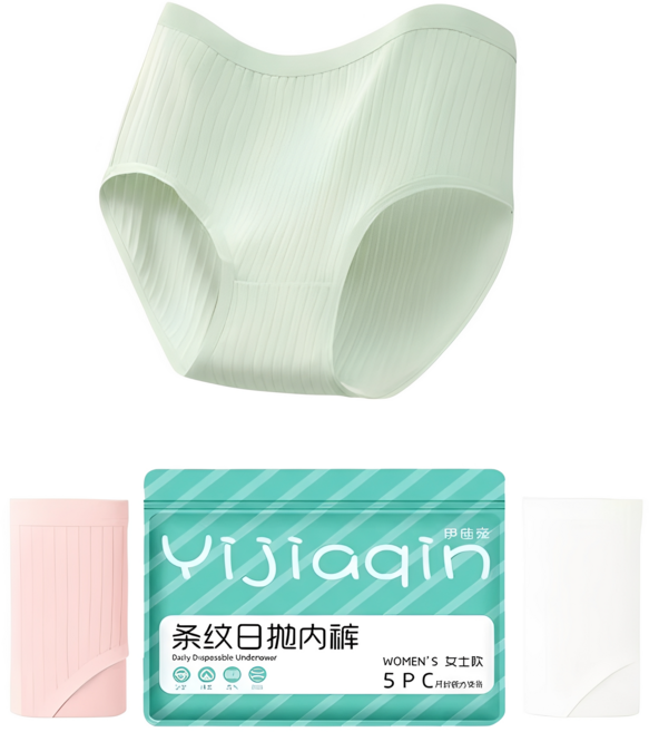 七 a 級 莫蘭迪 條紋 100% 純棉 底襠 拋棄式免洗內褲 5 條入, 條紋日拋褲【莫蘭迪色 30條】無菌棉襠,3XL【76-90kg】