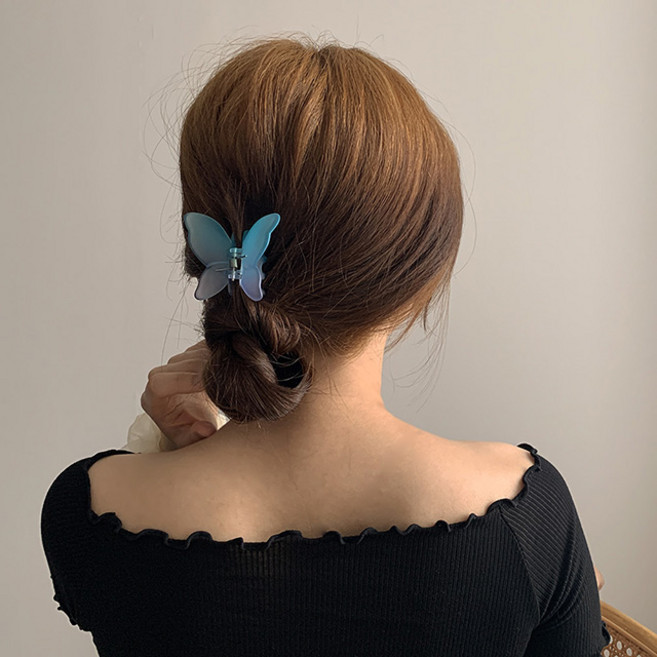 그라데이션 파스텔 나비 헤어 집게핀