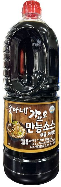 순아네 가쓰오 만능소스, 1.8L, 1개