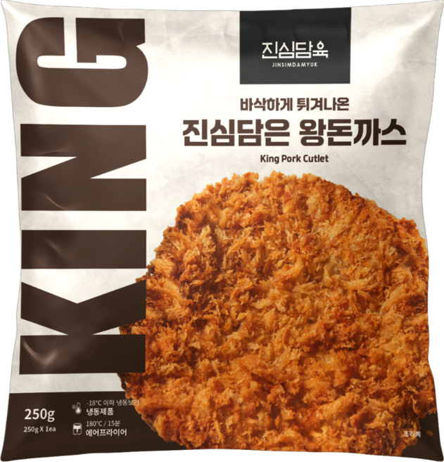 진심담육 튀겨나온 수제 경양식 왕돈까스, 5개, 250g