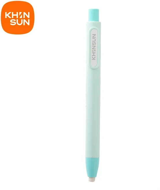 KHINSUN 프레스 개폐식 연필 지우개 교정 용품 펜 스타일 연필 고무 쓰기 학교 용품 편지지, 03 Green Eraser