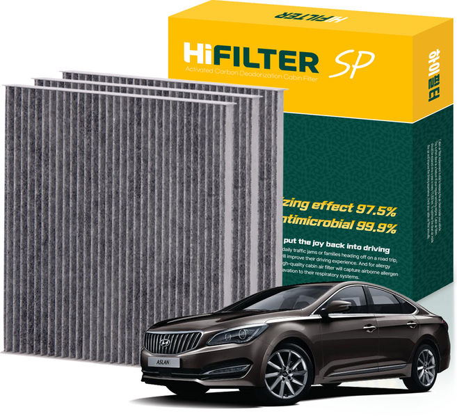 하이필터 현대 자동차 아슬란 활성탄 에어컨필터, 3개, 아슬란 (1세대 AG) HI-B002