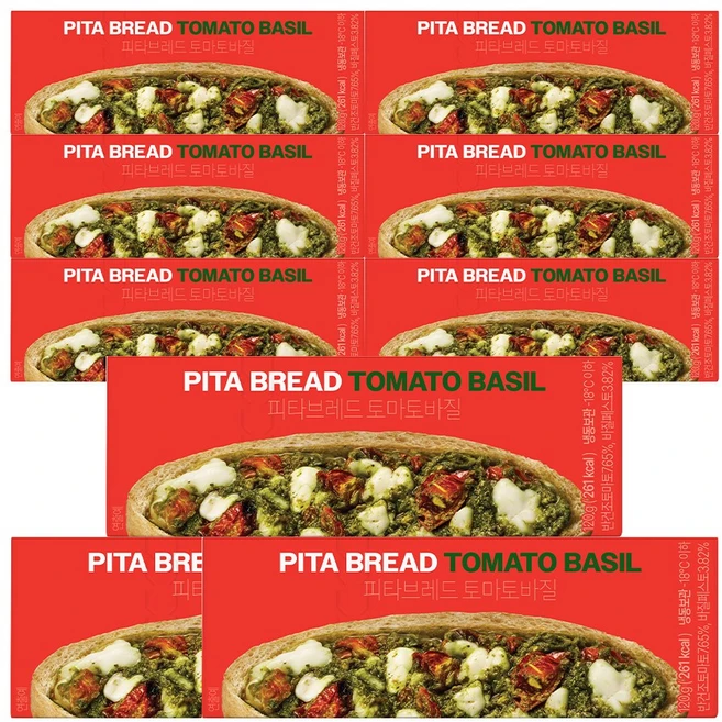 그로서리서울 피타브레드 토마토바질 든든한 식사대용 간편식, 9개, 120g - 쿠팡