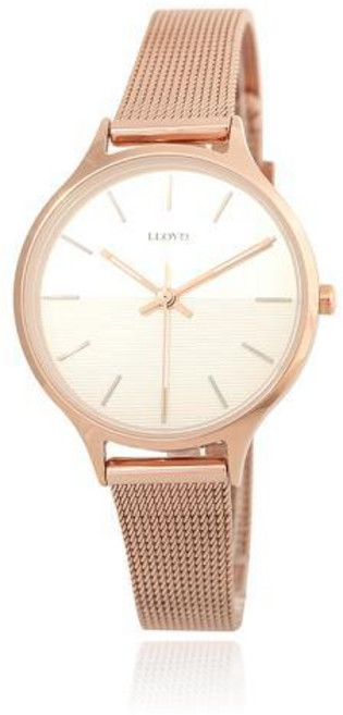 로이드 심플베이직 중형 빈티지 로즈골드 메쉬시계 LL2G19606IGG