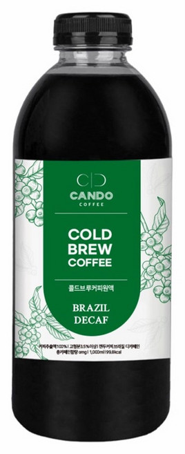 캔두커피 콜드브루 디카페인브라질 1L 더치커피원액, 6개, 6개입