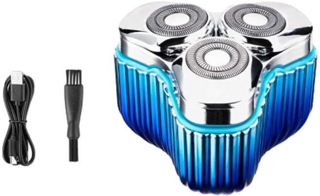 迷你電動刮鬍刀 3D浮動三刀頭 乾濕兩用, 1套, 1個