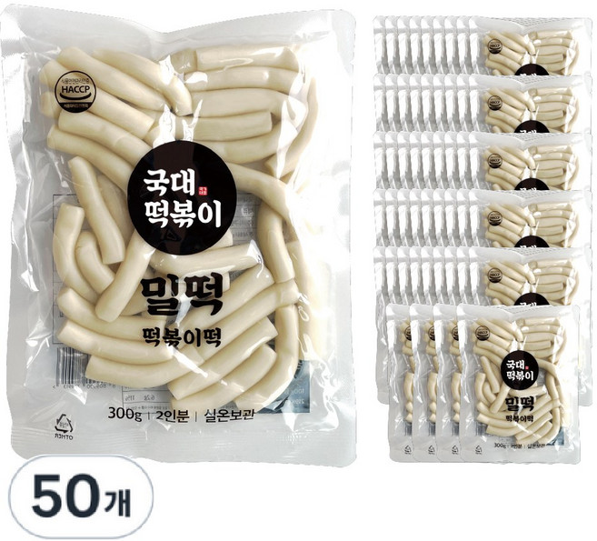 국대떡볶이 떡볶이떡 밀떡 실온보관, 50개, 300g