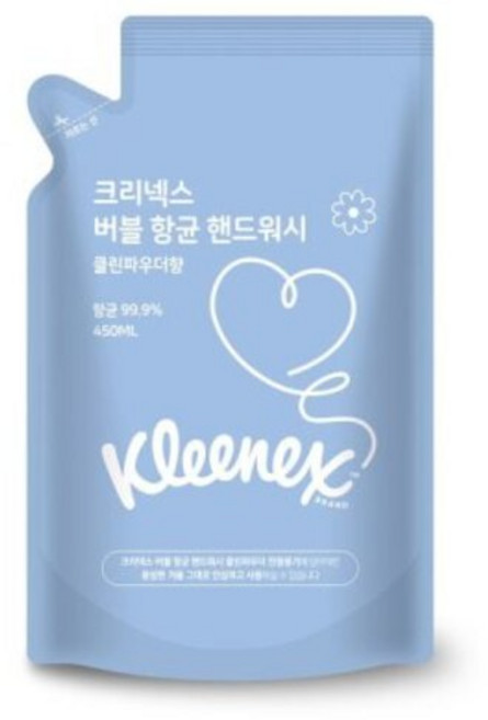 크리넥스 항균 핸드워시 클린파우더향 리필, 450ml, 1개