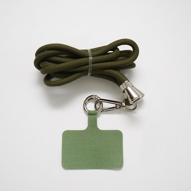 디어플레이스 핸드폰 목걸이 크로스 숄더 스트랩 2중 조절고리+태그홀더, 1세트, 08_카키